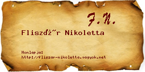 Fliszár Nikoletta névjegykártya